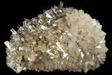 Transparent Columnar Calcite Crystal Cluster on Quartz - China #163997-2